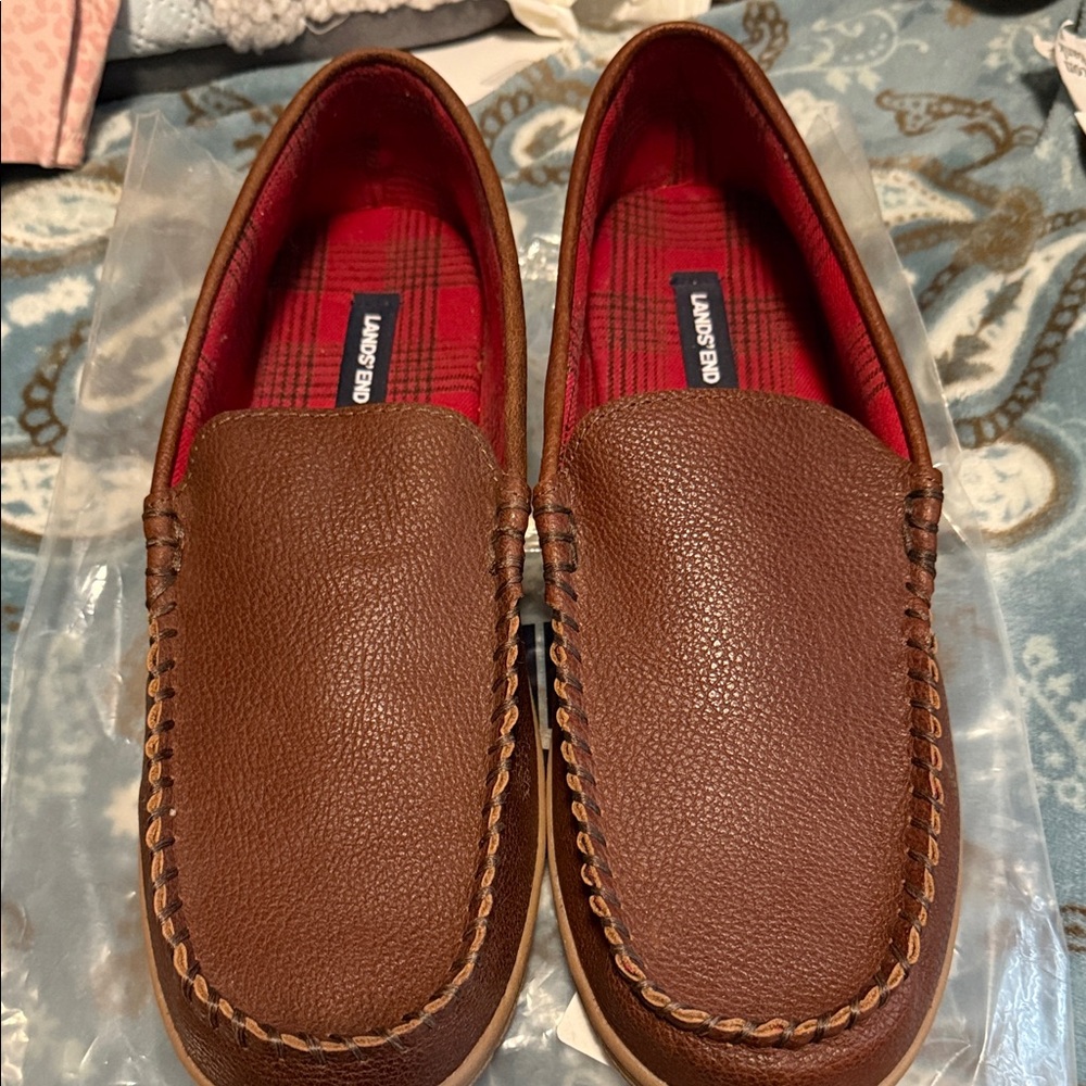 Lands' End Men's Chestnut Slip-On Loafers